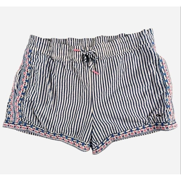 Vineyard Vines Other - Vinyard Vines Girls Shorts Blue White Stripe Seersucker Embroidered‎ Whale L 14